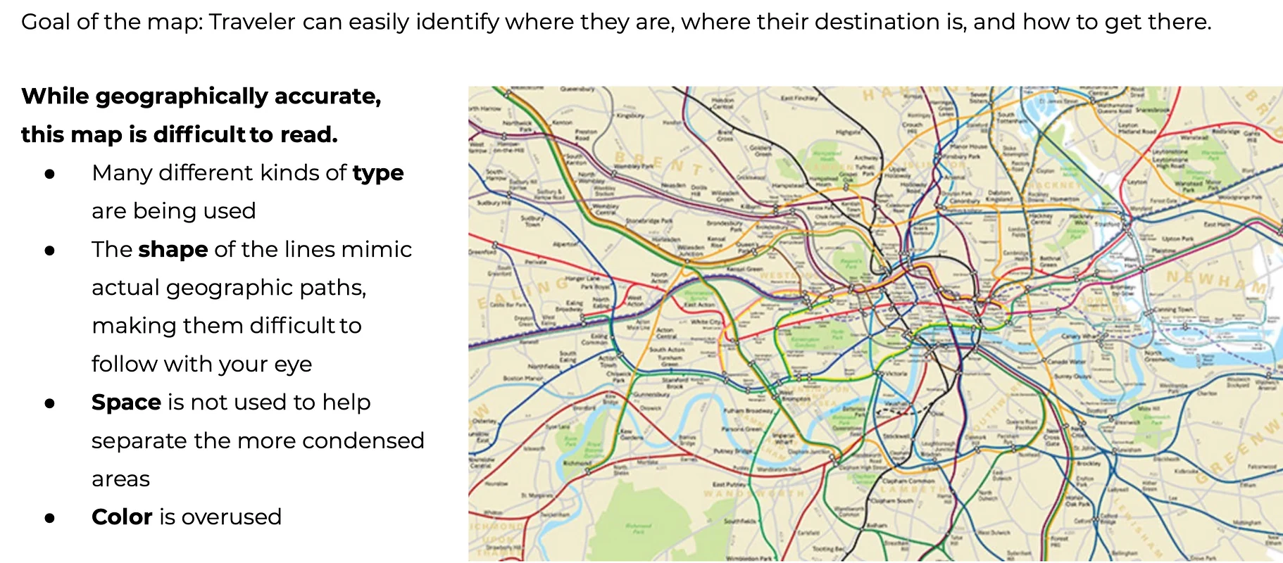 Former map of the London Tube
