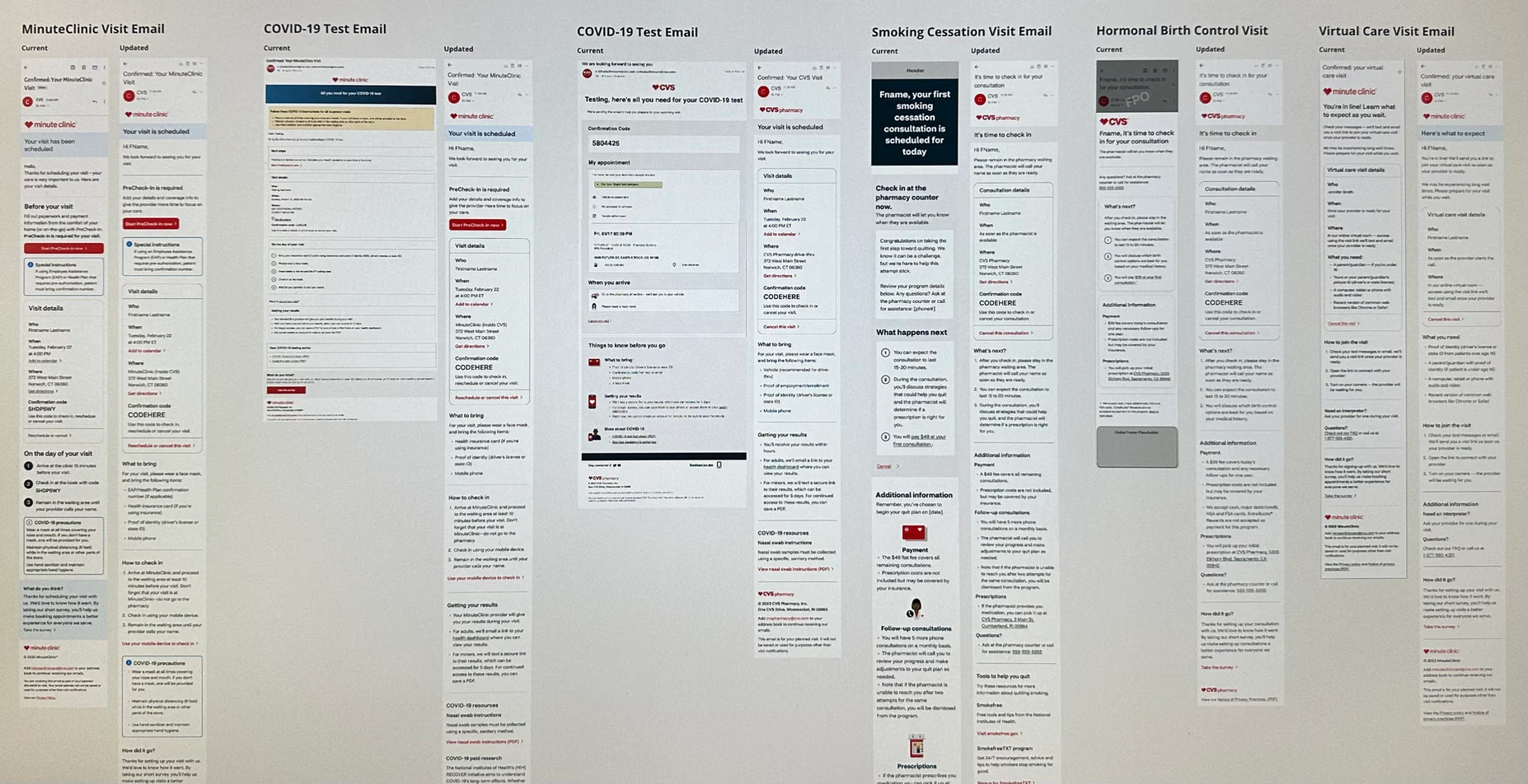 Old vs new email designs